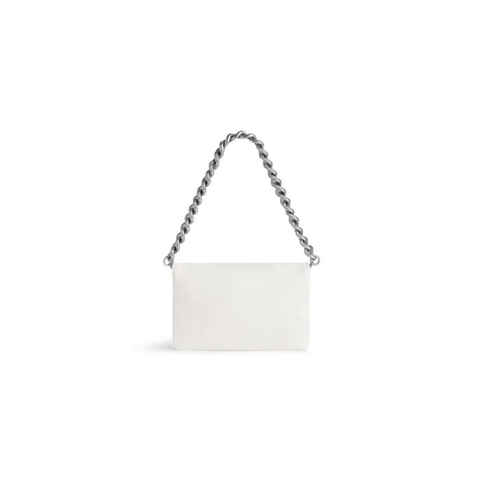 Bb Soft Small Flap Bag In Optic White Women Balenciaga Shoulder Bags