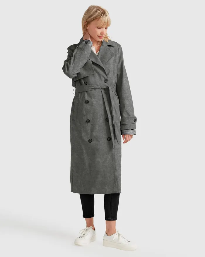 Belle and Bloom Coats and Jackets Women Empirical City Trench Coat 8211 Washed Black