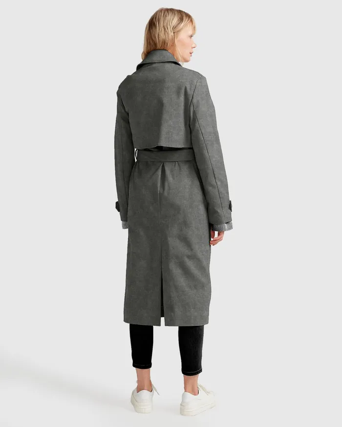 Belle and Bloom Coats and Jackets Women Empirical City Trench Coat 8211 Washed Black