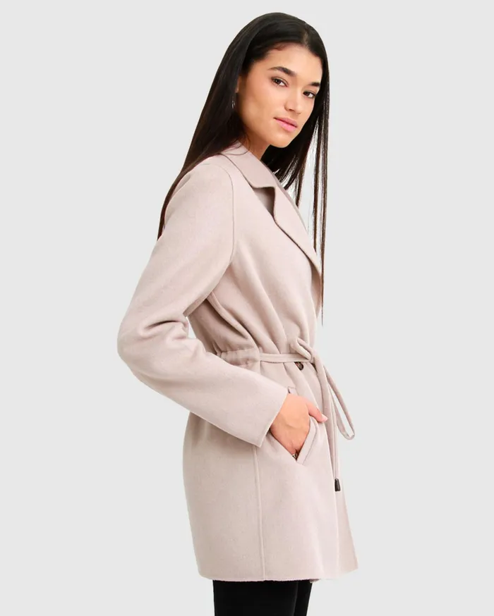 Belle and Bloom Coats Women Electric Feel Drawstring Coat 8211 Sand