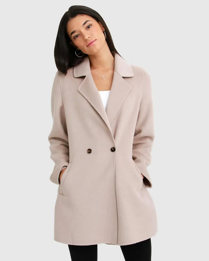 Belle and Bloom Coats Women Electric Feel Drawstring Coat 8211 Sand