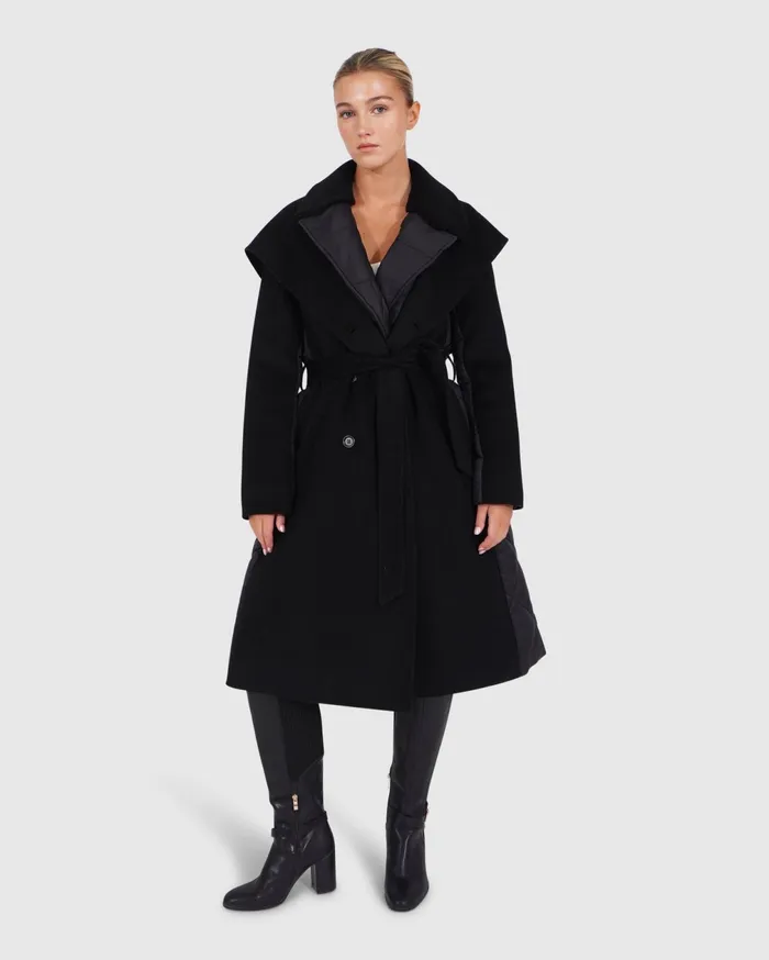 Belle and Bloom Coats Women Walk Me Home Convertible Coat 8211 Black