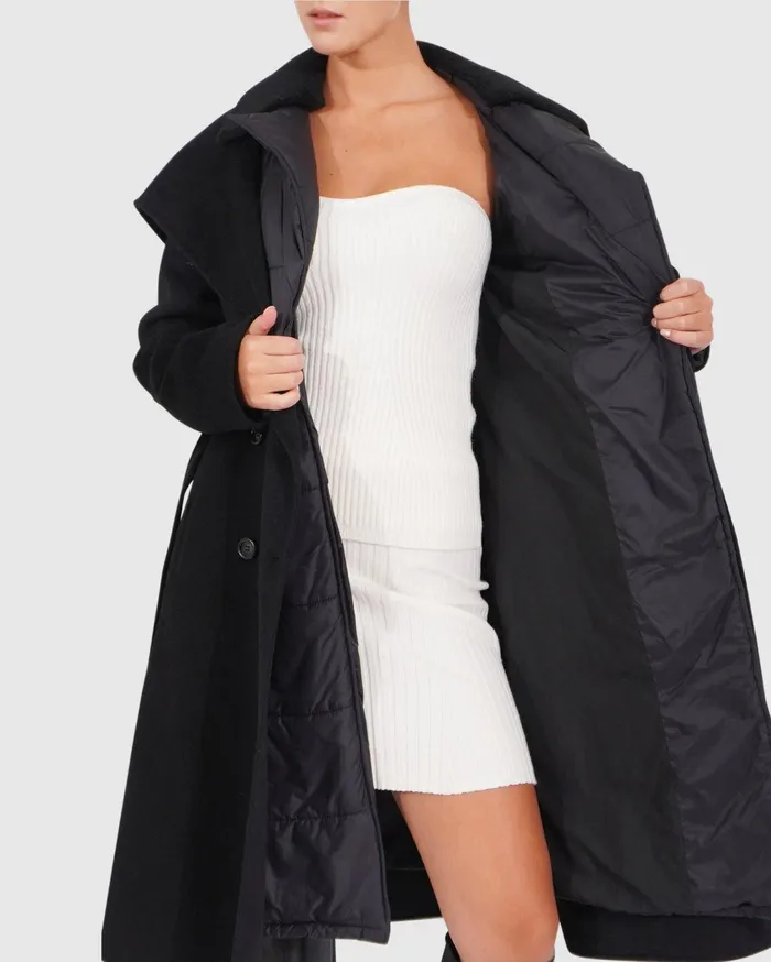 Belle and Bloom Coats Women Walk Me Home Convertible Coat 8211 Black