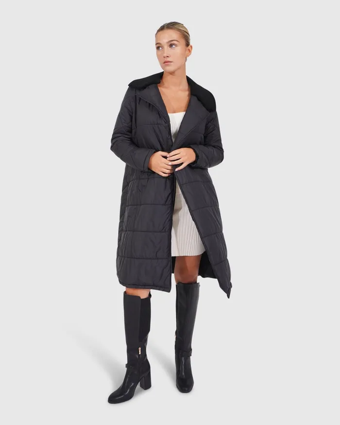 Belle and Bloom Coats Women Walk Me Home Convertible Coat 8211 Black