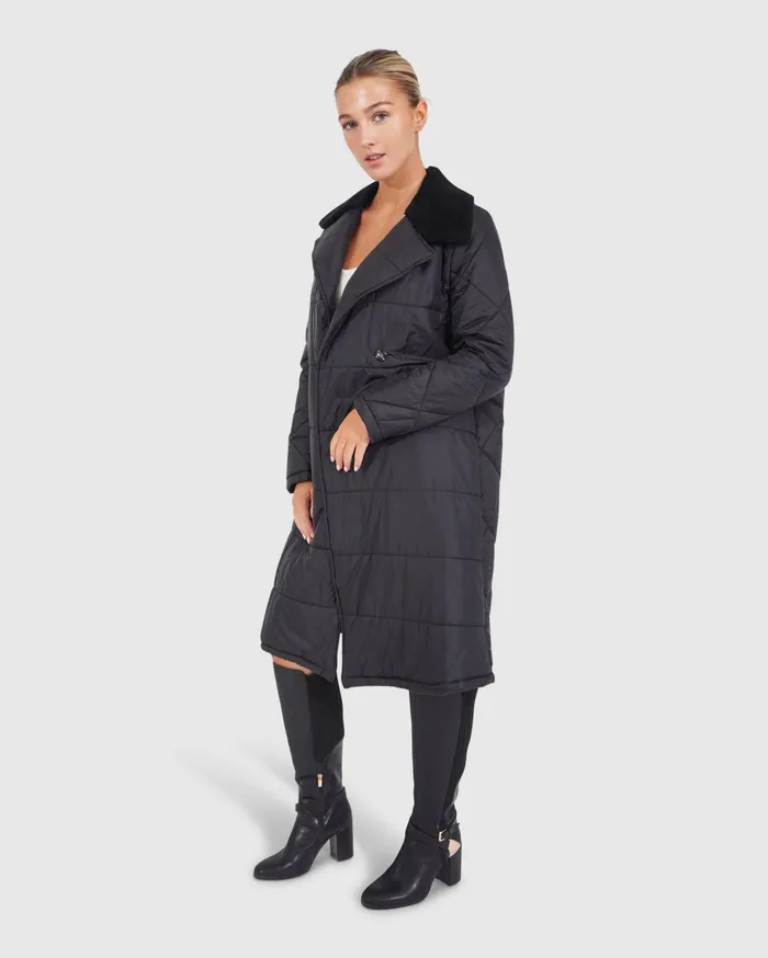 Belle and Bloom Coats Women Walk Me Home Convertible Coat 8211 Black