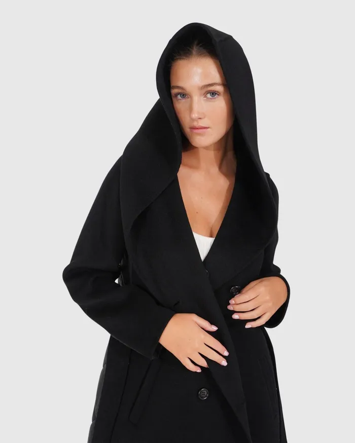Belle and Bloom Coats Women Walk Me Home Convertible Coat 8211 Black