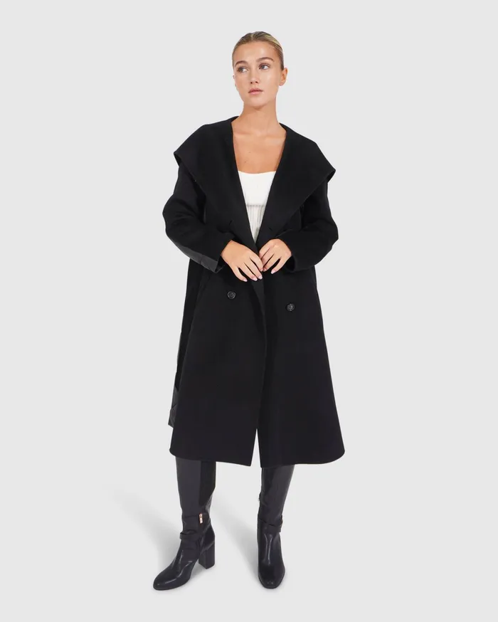 Belle and Bloom Coats Women Walk Me Home Convertible Coat 8211 Black