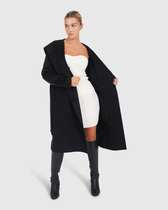 Belle and Bloom Coats Women Walk Me Home Convertible Coat 8211 Black