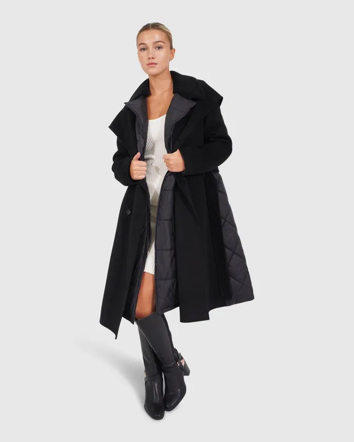 Belle and Bloom Coats Women Walk Me Home Convertible Coat 8211 Black