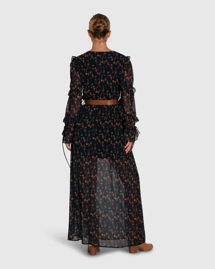 Belle and Bloom Dresses Women Come As You Are Floral Maxi Dress 8211 Navy