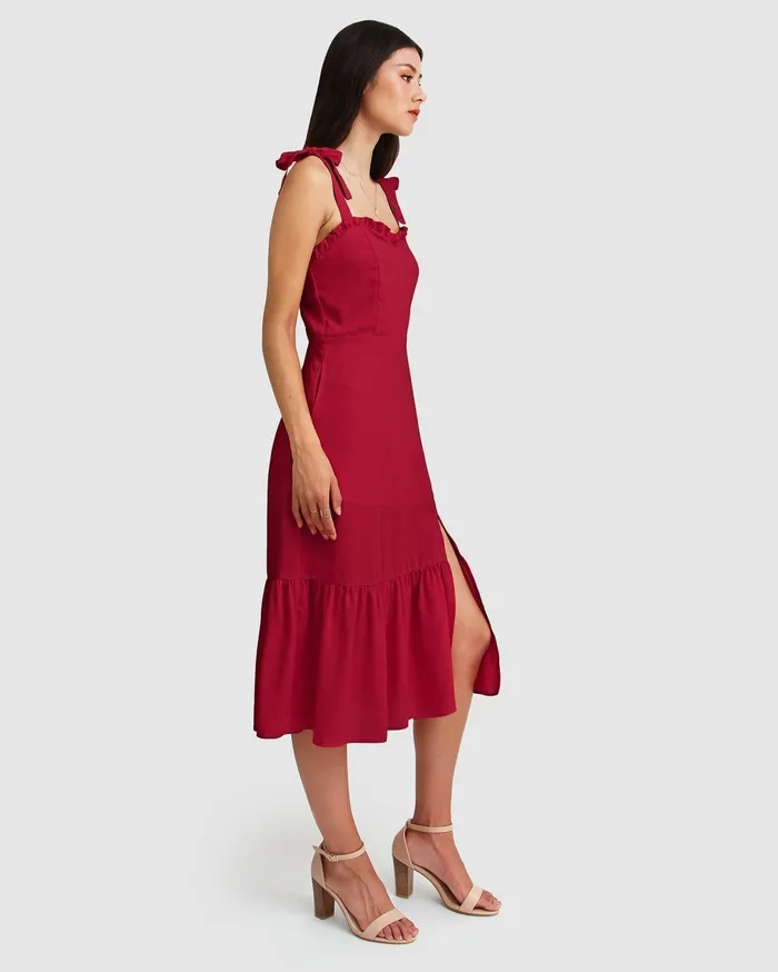 Belle and Bloom Dresses Women Summer Storm Midi Dress 8211 Red