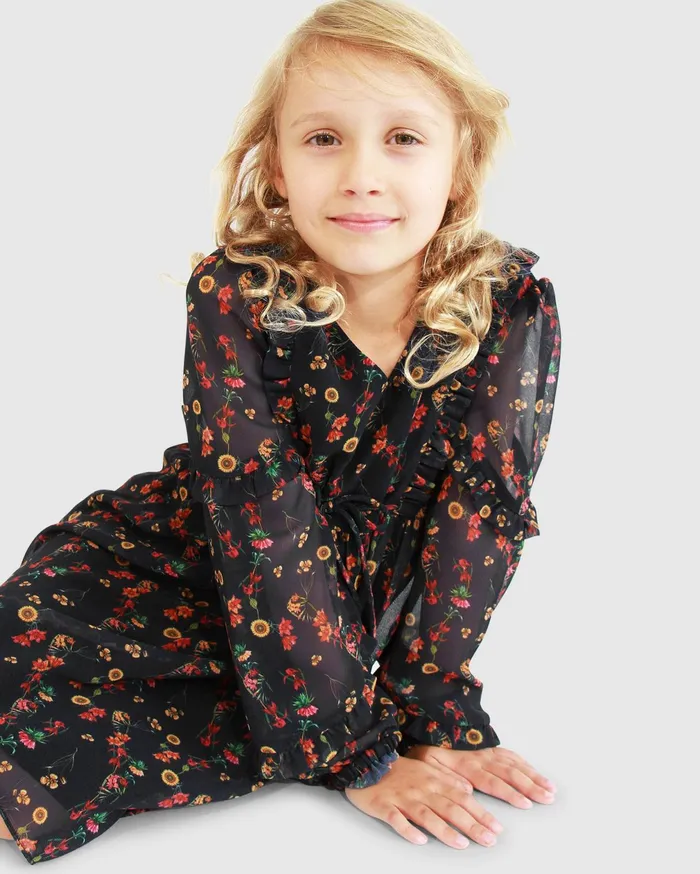 Belle and Bloom Girls Women Girls Like You Floral Dress 8211 Navy