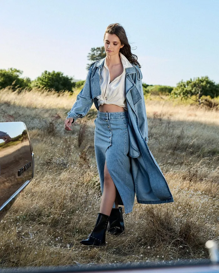 Belle and Bloom Pants and Skirts Women Can039t Forget You Denim Midi Skirt