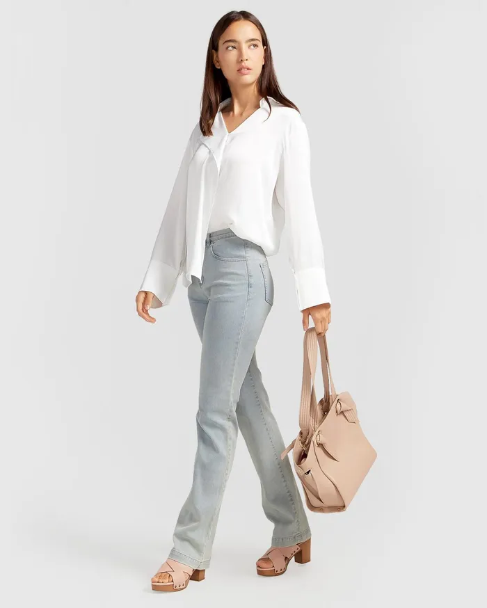 Belle and Bloom Pants and Skirts Women Impossible Highs Bootleg Jean 8211 Stonewash