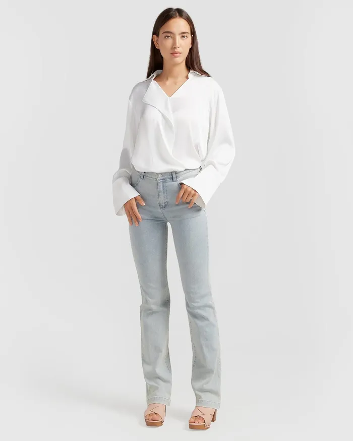 Belle and Bloom Pants and Skirts Women Impossible Highs Bootleg Jean 8211 Stonewash