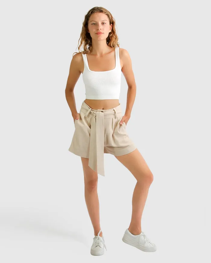 Belle and Bloom Pants and Skirts Women Limitless Belted Shorts 8211 Natural
