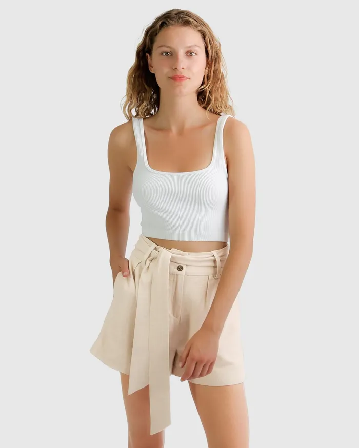 Belle and Bloom Pants and Skirts Women Limitless Belted Shorts 8211 Natural