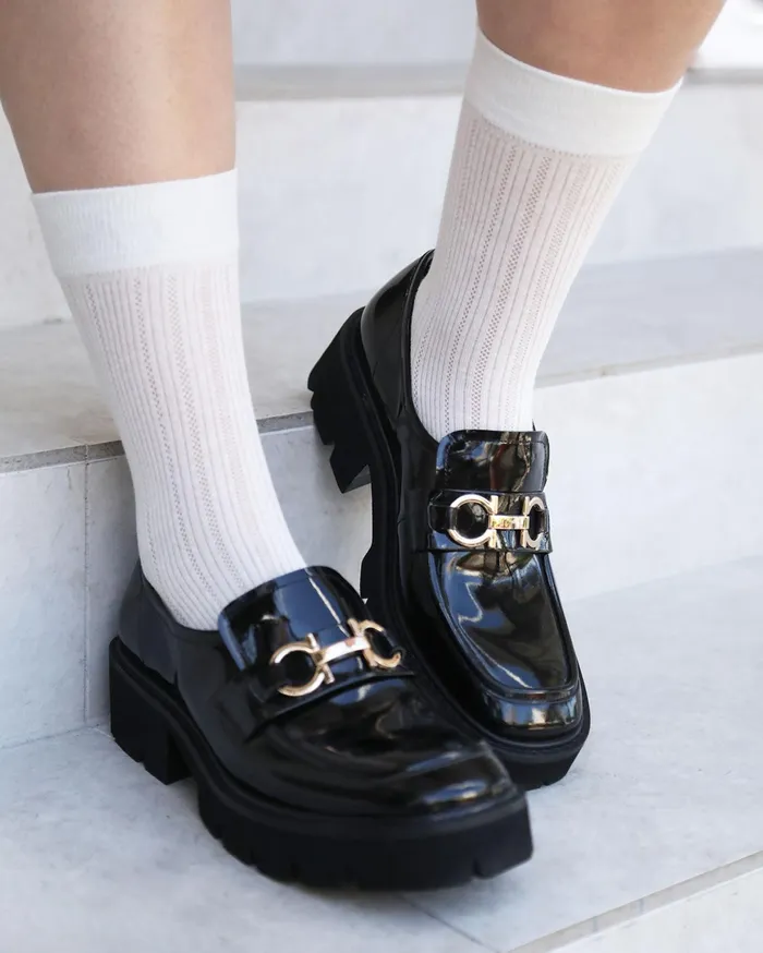 Belle and Bloom Shoes Women Wishing Well Loafer 8211 Black Patent