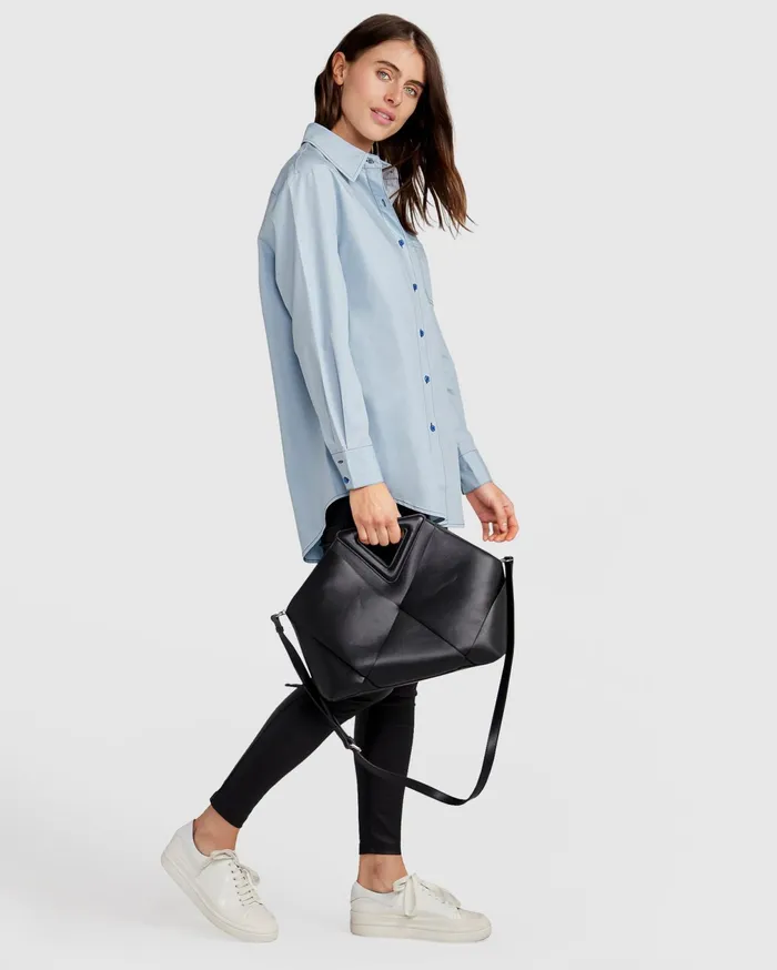 Belle and Bloom Tops Women My Girl Oversized Shirt 8211 Duck Egg Blue