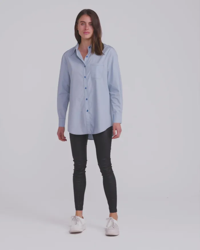 Belle and Bloom Tops Women My Girl Oversized Shirt 8211 Duck Egg Blue