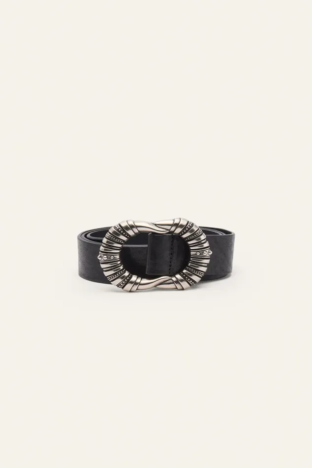 Belt With Silver Buckle Bali Black Women Baandsh Belts