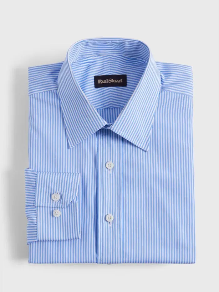 Bengal Stripe Slim Fit Dress Shirt Light Blue Men Paul Stuart Dress Shirts