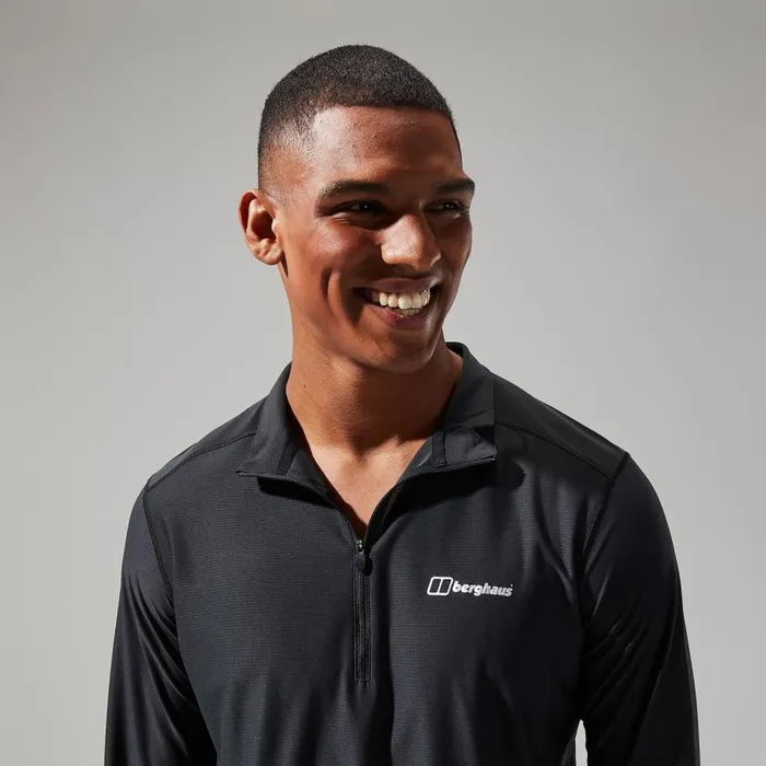 Berghaus Technical Baselayers 247 Tech Tee Long Sleeve Half Zip 8211 Black 8211 Men