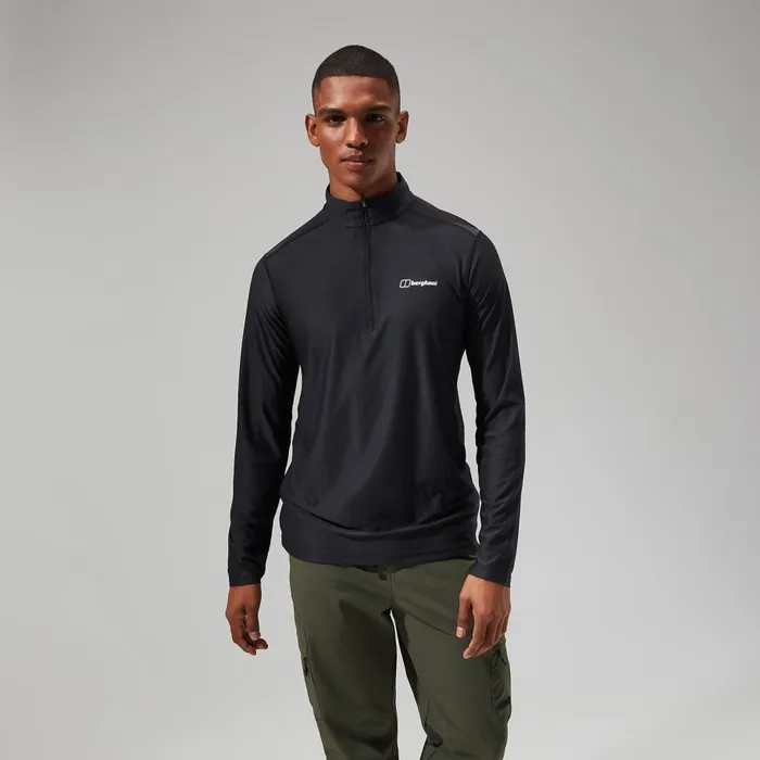 Berghaus Technical Baselayers 247 Tech Tee Long Sleeve Half Zip 8211 Black 8211 Men