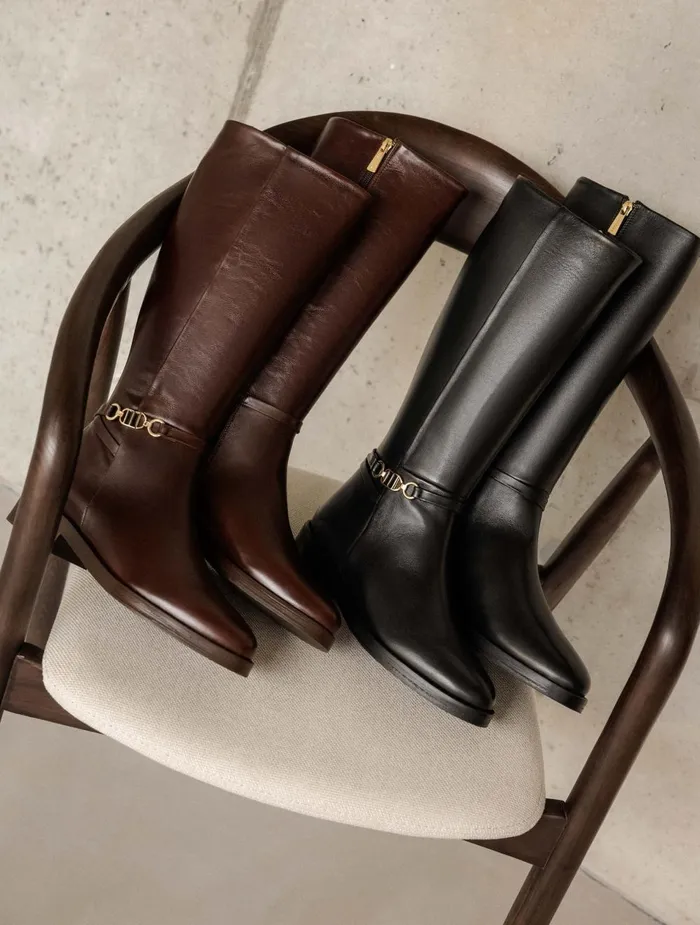 Bianca Passion Black Women Bobbies Knee High Boots