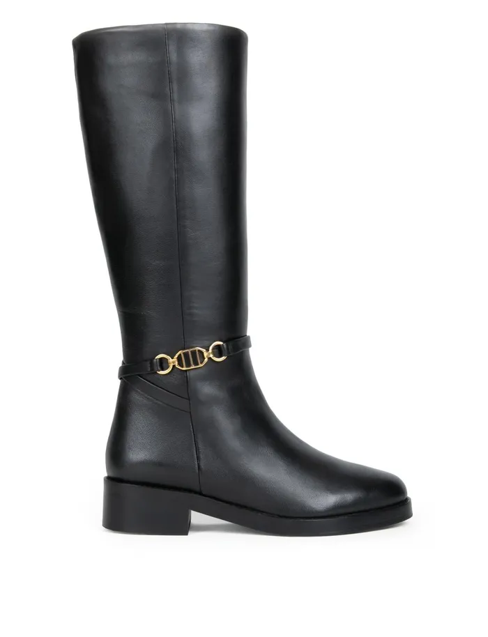 Bianca Passion Black Women Bobbies Knee High Boots