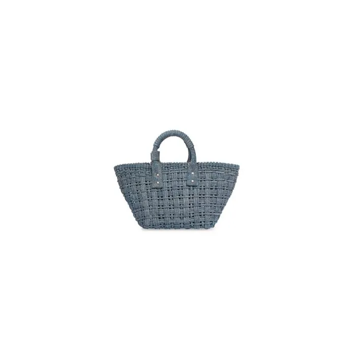 Bistro Xs Basket With Strap Denim In Blue Women Balenciaga Tote Bags