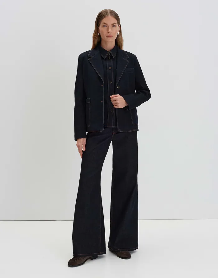 Blazer Westen Jeansblazer NIARA Regular mit Kontrastnhten 8211 OPUS Damen