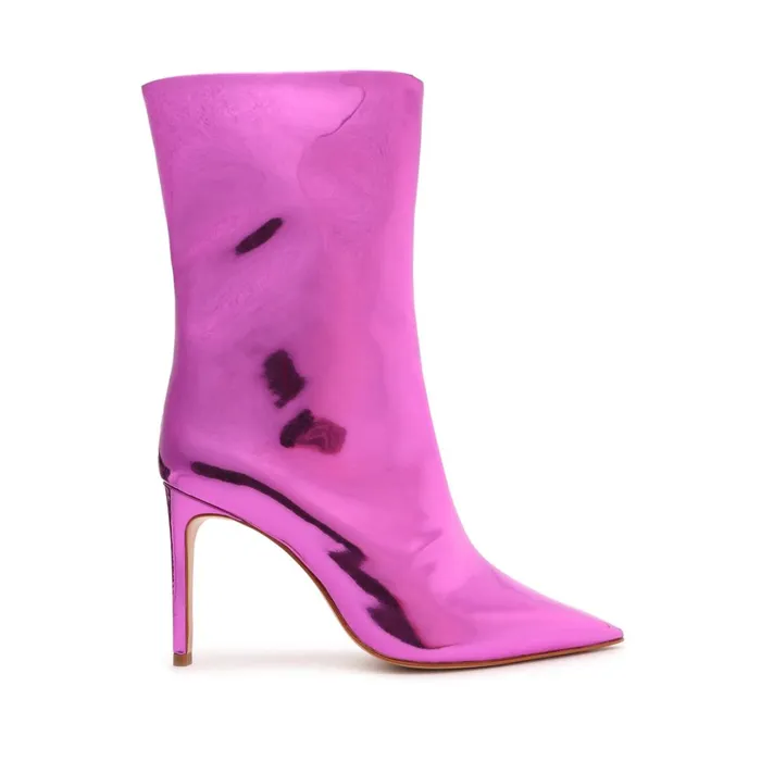 Booties Women Schutz Shoes Mary Specchio Leather Bootie Fucsia