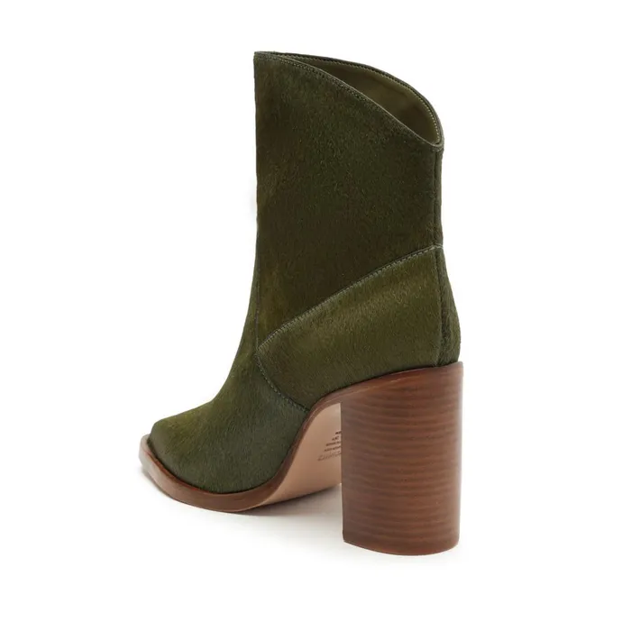 Booties Women Schutz Shoes Misty Calf Hair Bootie Moss Green