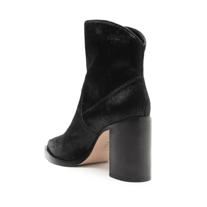Booties Women Schutz Shoes Misty Calf Hair Leather Bootie Black