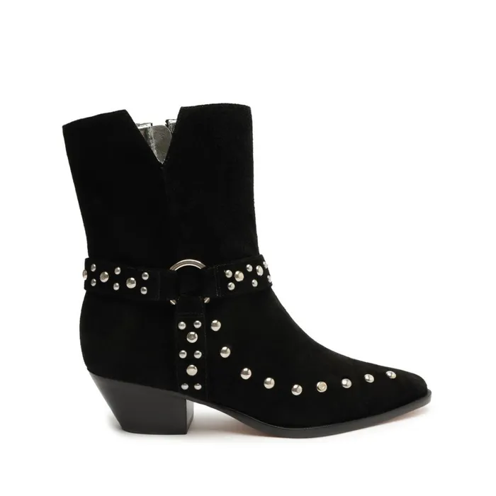 Booties Women Schutz Shoes Rhiannon Suede Bootie Black