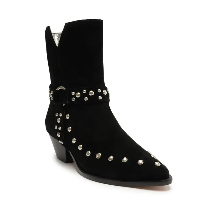 Booties Women Schutz Shoes Rhiannon Suede Bootie Black