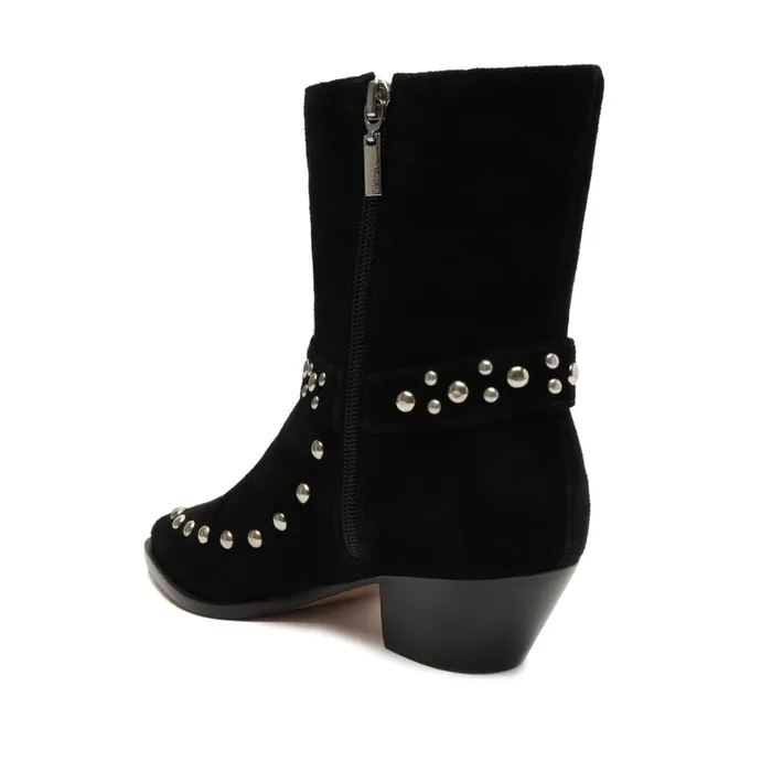 Booties Women Schutz Shoes Rhiannon Suede Bootie Black