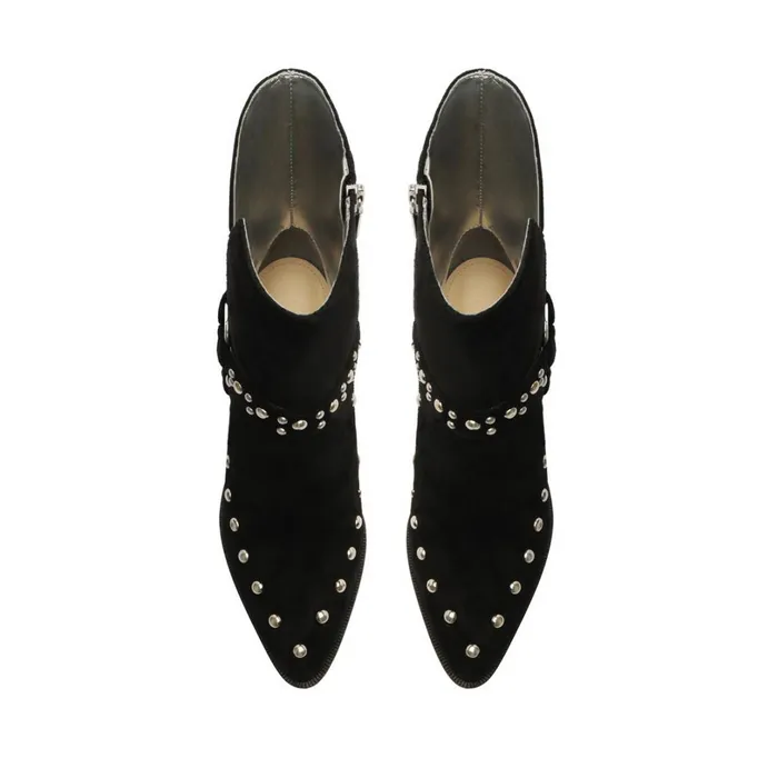 Booties Women Schutz Shoes Rhiannon Suede Bootie Black
