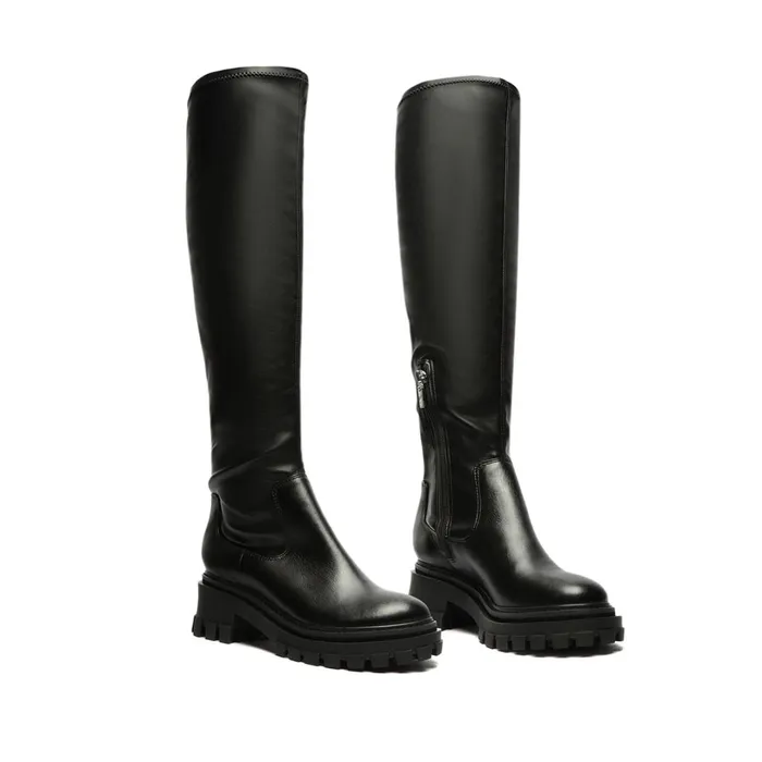 Boots Women Schutz Shoes Kendy Up Leather Boot Black