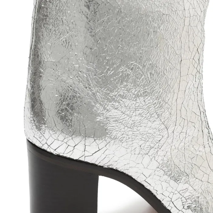 Boots Women Schutz Shoes Maryana Block Crackled Leather Boot Silver Boots Women Schutz Shoes Maryana Block Crackled Leather Boot Silver