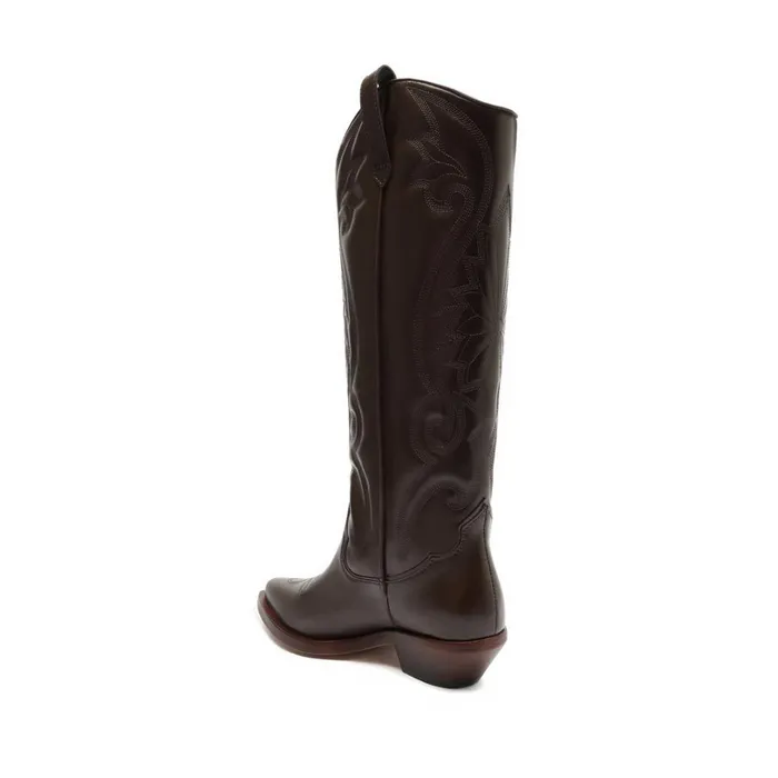 Boots Women Schutz Shoes Zachy Up Leather Boot Dark Chocolate