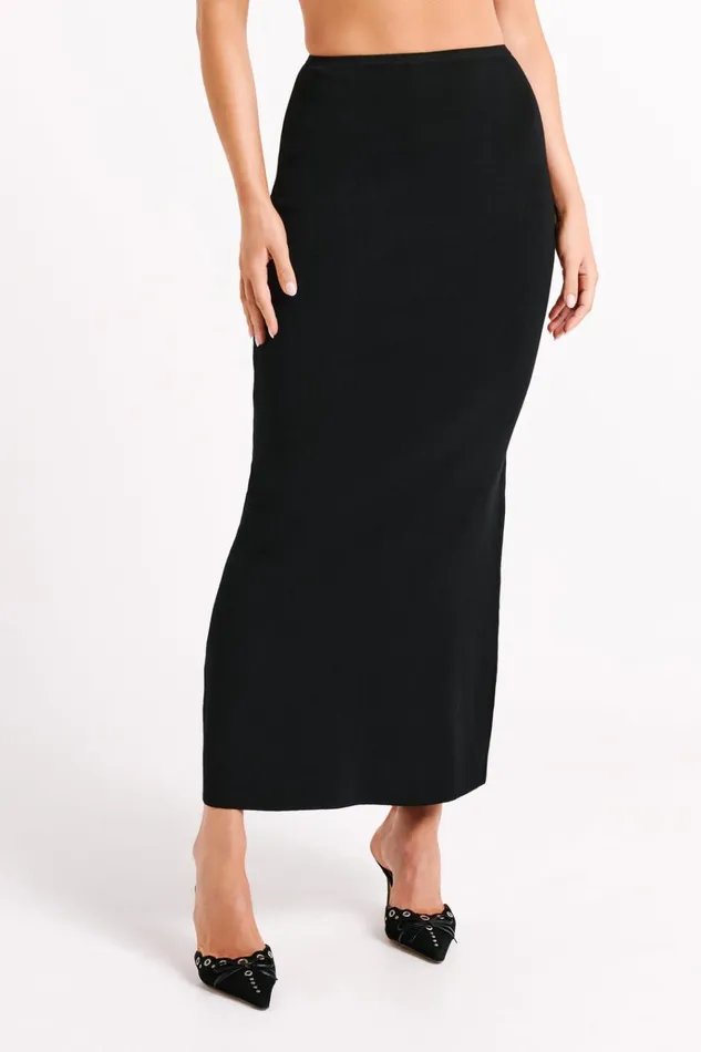 Bottoms Women Meshki Avani Mid Rise Knit Maxi Skirt 8211 Black