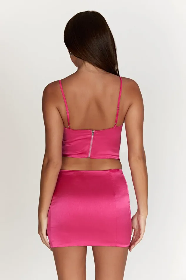 Bottoms Women Meshki Briony Low Rise Mini Skirt 8211 Fuchsia Bottoms Women Meshki Briony Low Rise Mini Skirt 8211 Fuchsia