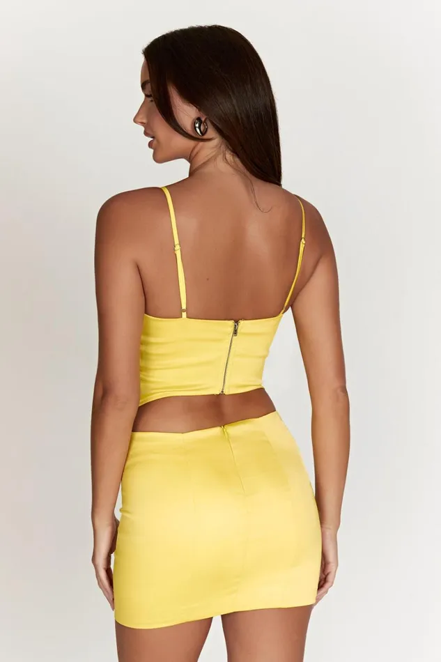 Bottoms Women Meshki Briony Low Rise Mini Skirt 8211 Lemon Bottoms Women Meshki Briony Low Rise Mini Skirt 8211 Lemon