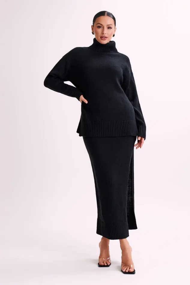 Bottoms Women Meshki Brittany Knit Midi Skirt 8211 Black