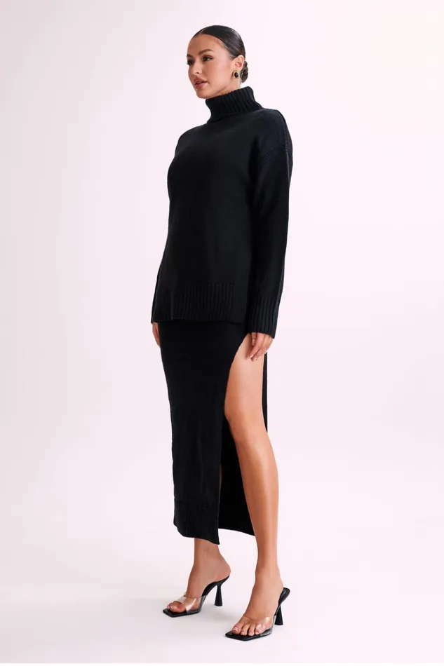 Bottoms Women Meshki Brittany Knit Midi Skirt 8211 Black