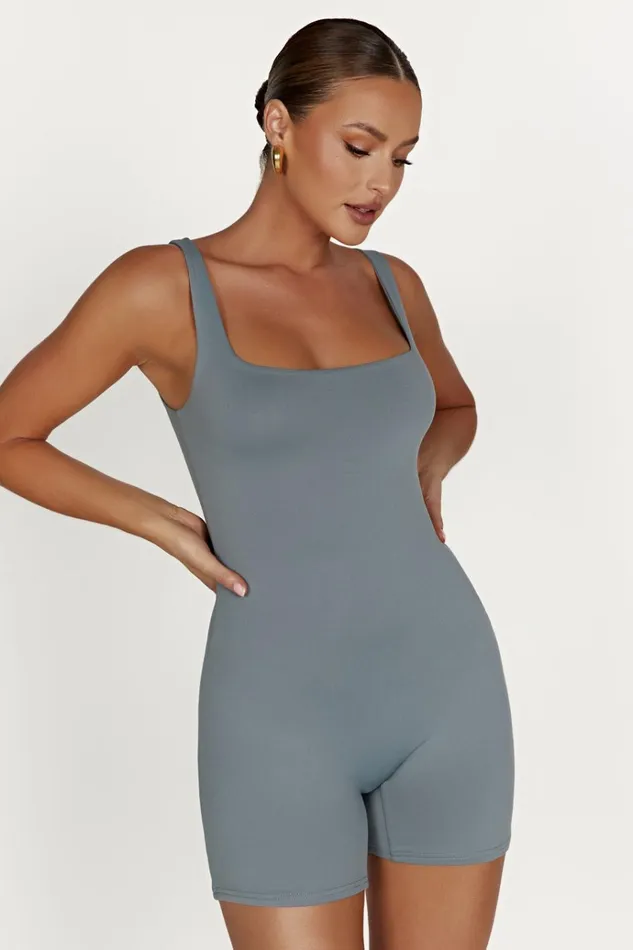 Bottoms Women Meshki Cecily Recycled Nylon Playsuit 8211 Light Charcoal