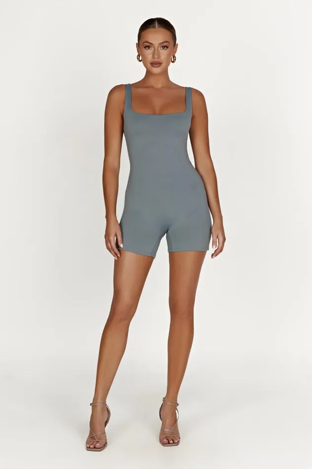 Bottoms Women Meshki Cecily Recycled Nylon Playsuit 8211 Light Charcoal