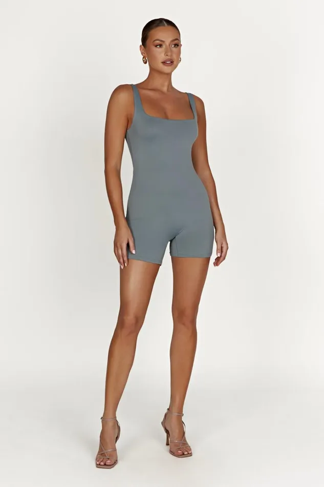 Bottoms Women Meshki Cecily Recycled Nylon Playsuit 8211 Light Charcoal